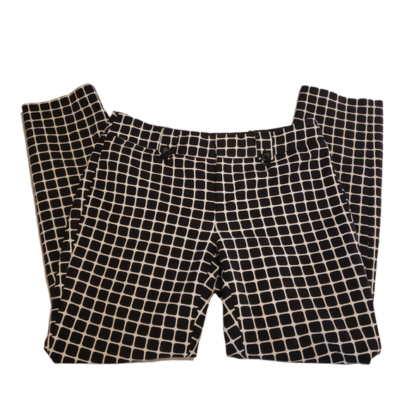 Banana Republic Pants - Banana Republic Women's Size 0 Martin Fit Black and White Checkered Trousers